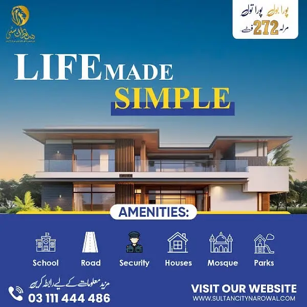 Corner Plot 8 Marla 220 SqFt Society Sultan City